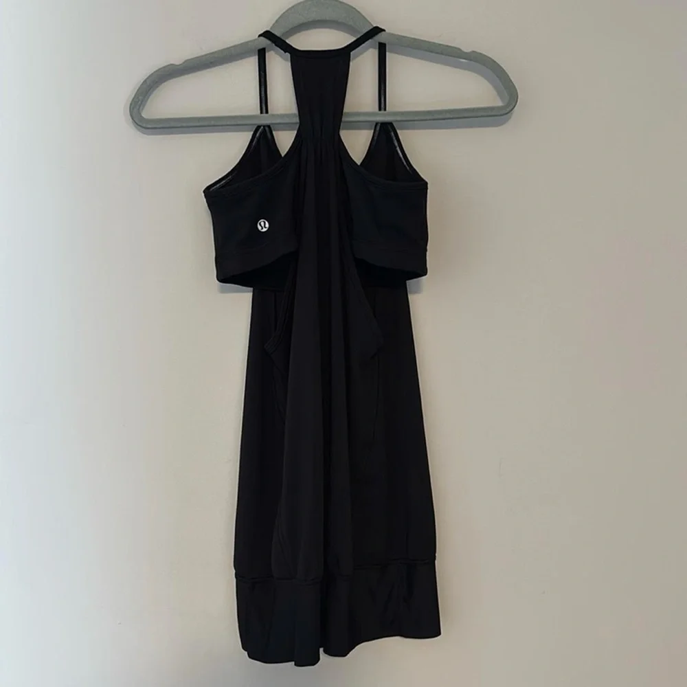 Lululemon Practice Freely Black Tank Size 8 Built In Sports Bra - Picture 5 of 7